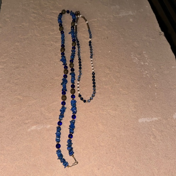 Two Denim Friendly Multi-Color Multi-Bead Coordinating Necklaces - Picture 10 of 16